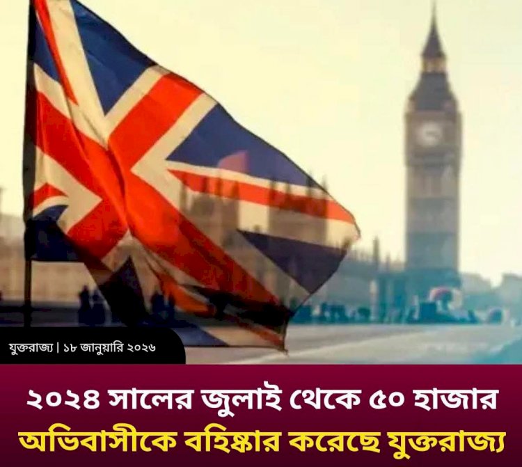 ২০২৪ সাল থেকে ৫০ হাজার অভিবাসীকে বহিস্কার করেছে যুক্তরাজ্য 